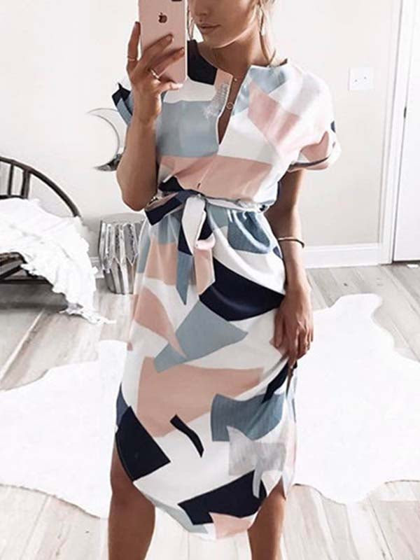 Stunncal Trendy Printed Asymmetrical Dress