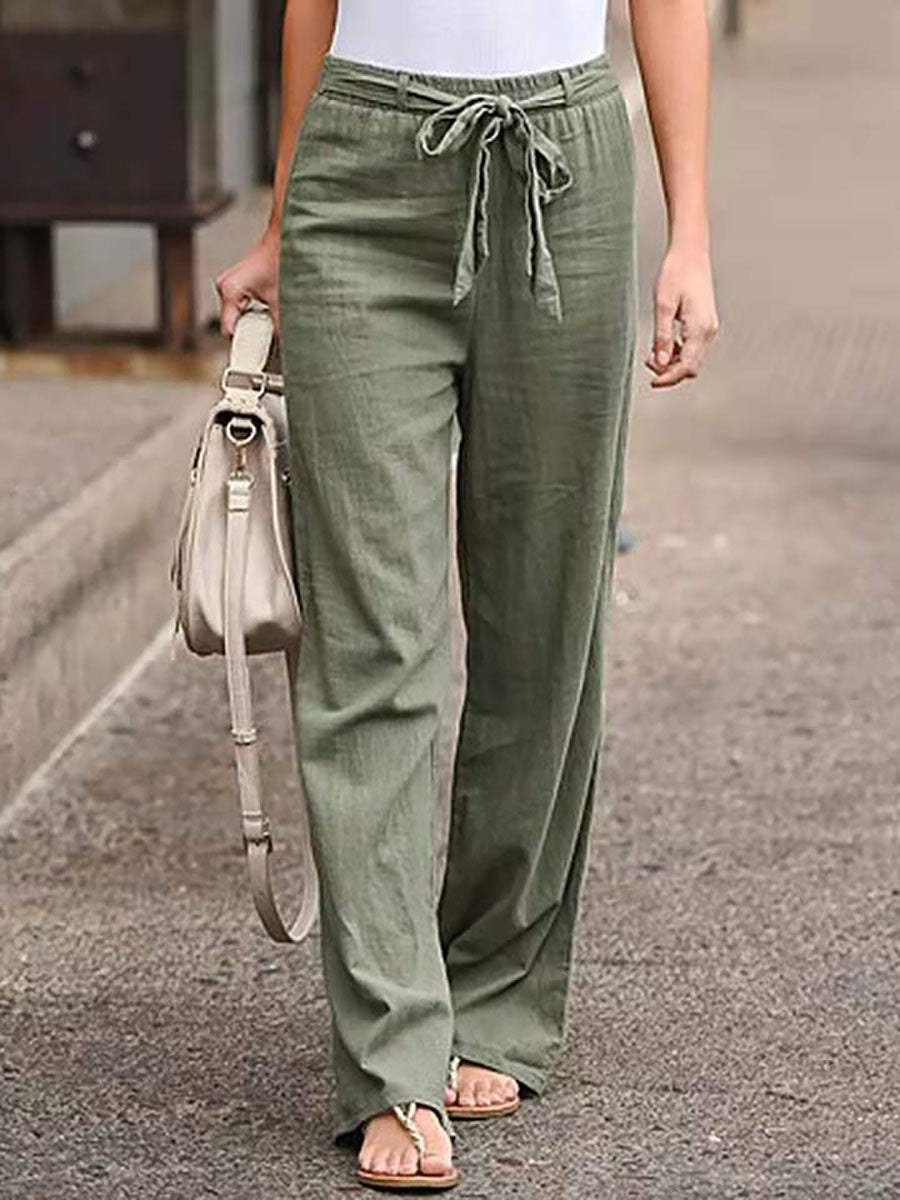 Stunncal Solid Color Cotton Linen Pants(6 colors)